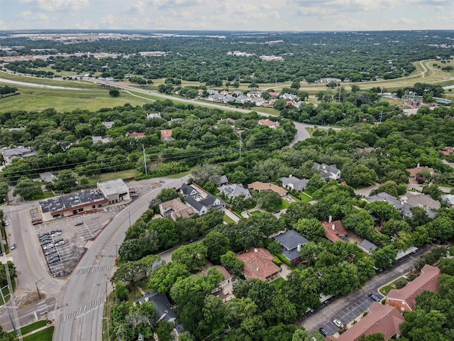 104 Crestwood Dr, Fort Worth, TX 76107 - aerial view of property's location with a tree filled landscape and nearby suburban area