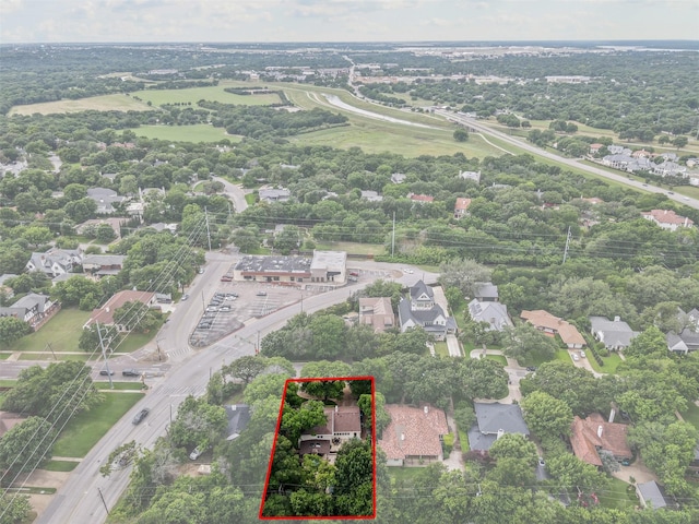 104 Crestwood Dr, Fort Worth, TX 76107 - aerial perspective of suburban area with property boundaries highlighted