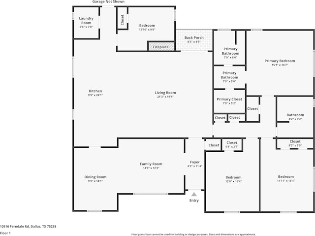 10916 Ferndale Rd, Dallas, TX 75238 - property floor plan