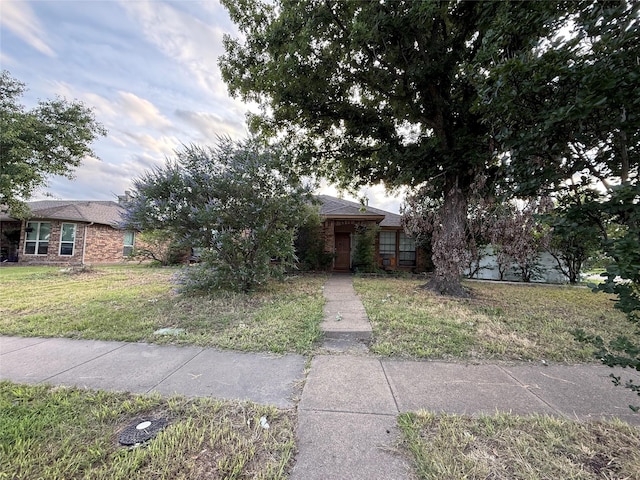 801 Micarta Dr, Mesquite, TX 75181 - obstructed view of property with a front lawn and brick siding
