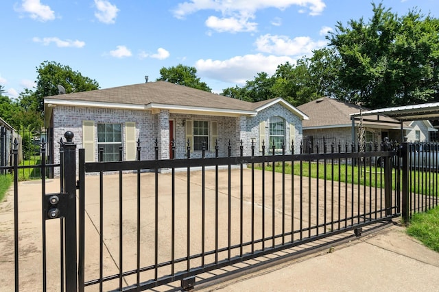 6622 Victoria Ave, Dallas, TX 75209 - view of front facade with brick siding, a fenced front yard, a gate, and a shingled roof