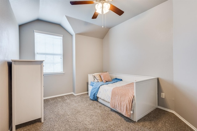 3501 Brazos St, Melissa, TX 75454 - carpeted bedroom with lofted ceiling, ceiling fan, and baseboards