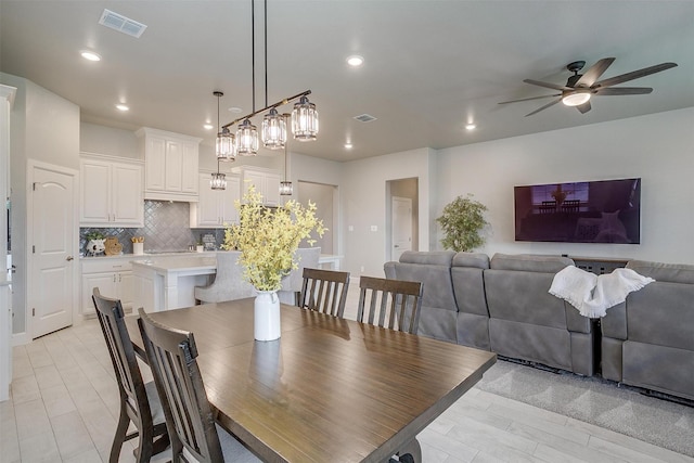 1733 Reverie Rd, Burleson, TX 76028 - dining space with ceiling fan and recessed lighting