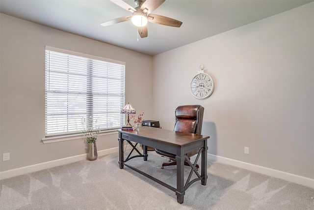 1733 Reverie Rd, Burleson, TX 76028 - office with a ceiling fan and light carpet
