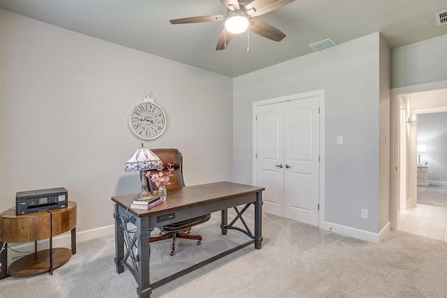1733 Reverie Rd, Burleson, TX 76028 - office space with ceiling fan and carpet