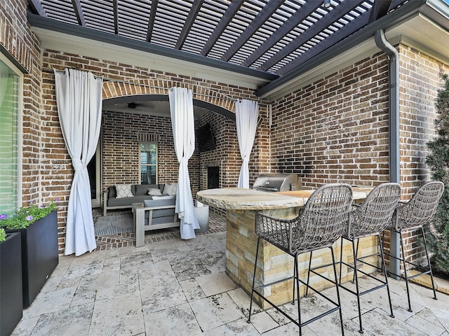 3421 Greenbrier Dr, Frisco, TX 75033 - view of patio / terrace with outdoor lounge area and a pergola