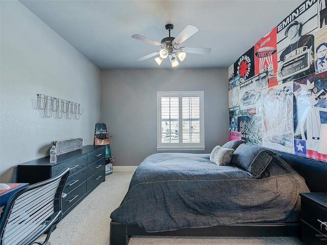 3421 Greenbrier Dr, Frisco, TX 75033 - carpeted bedroom with ceiling fan and baseboards