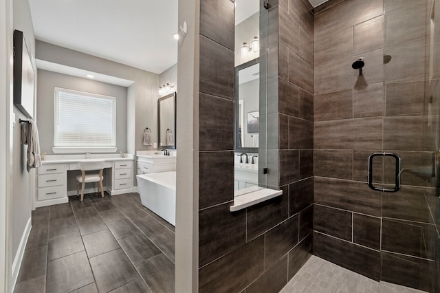 1301 Limestone Ridge Rd, Mansfield, TX 76063 - bathroom with a shower stall and vanity