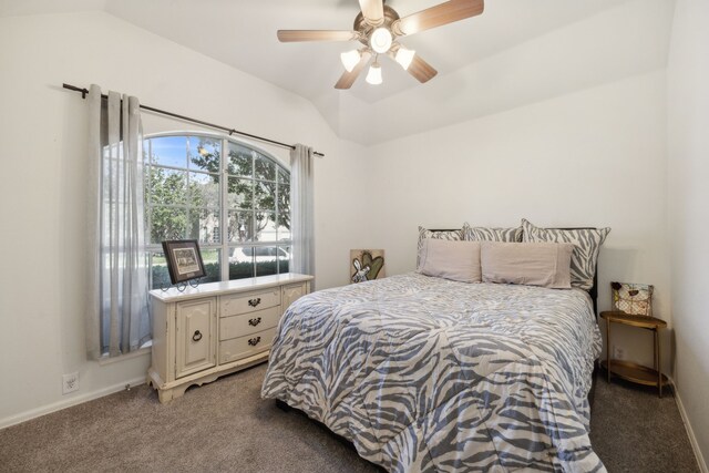2748 Thorncreek Ln, Fort Worth, TX 76177 - carpeted bedroom with lofted ceiling and a ceiling fan