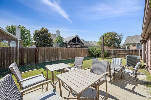 2748 Thorncreek Ln, Fort Worth, TX 76177 - view of patio / terrace featuring outdoor dining area and central AC unit