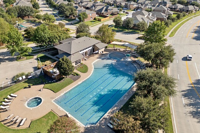 2748 Thorncreek Ln, Fort Worth, TX 76177 - aerial perspective of suburban area featuring a pool