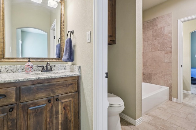 114 Piper Pkwy, Waxahachie, TX 75165 - full bathroom with vanity, toilet, tile patterned floors, and baseboards