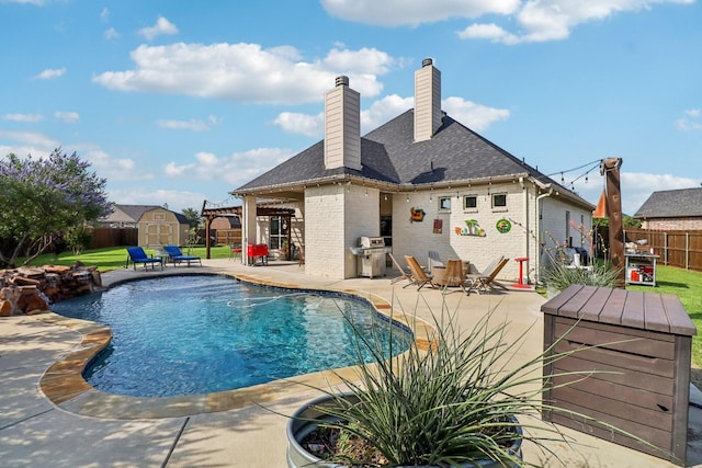 114 Piper Pkwy, Waxahachie, TX 75165 - view of pool with a patio area and grilling area
