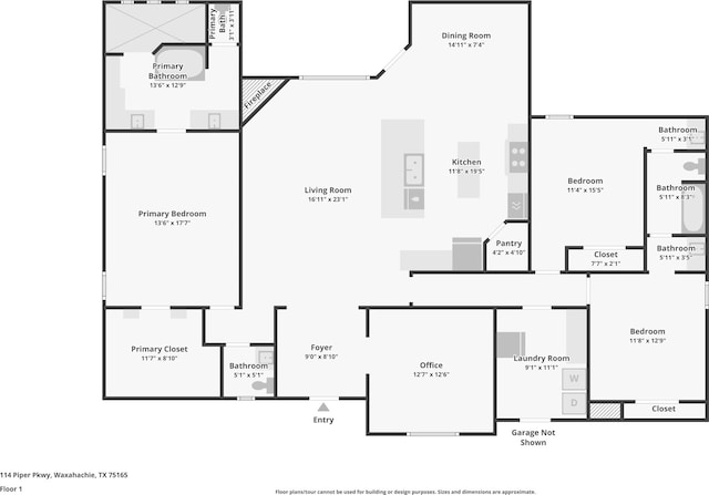 114 Piper Pkwy, Waxahachie, TX 75165 - home floor plan
