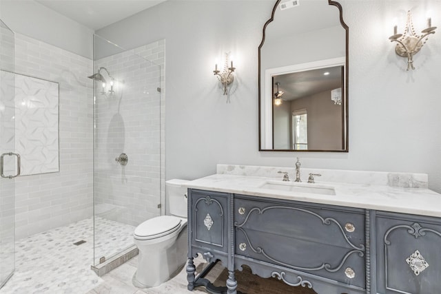 12877 Foutch Rd, Pilot Point, TX 76258 - full bath featuring vanity, toilet, and a stall shower