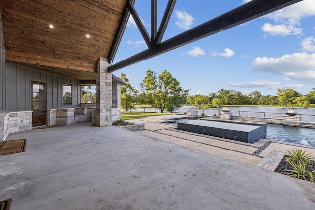 12877 Foutch Rd, Pilot Point, TX 76258 - view of patio featuring a water view