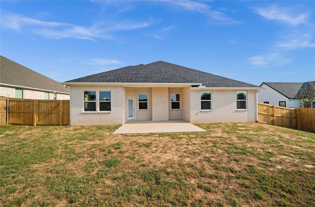 120 Hay Meadow Dr, Winona, TX 75792 - rear view of property featuring a patio, brick siding, and roof with shingles