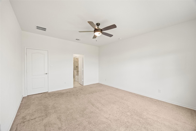 1028 W Dr, Aubrey, TX 76227 - unfurnished bedroom with light colored carpet, baseboards, a ceiling fan, and ensuite bath