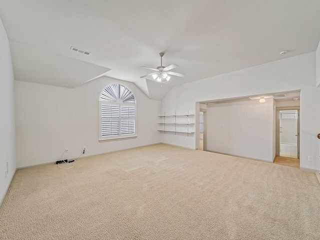 8009 Marathon Dr, Plano, TX 75024 - bonus room with a ceiling fan, carpet flooring, and vaulted ceiling