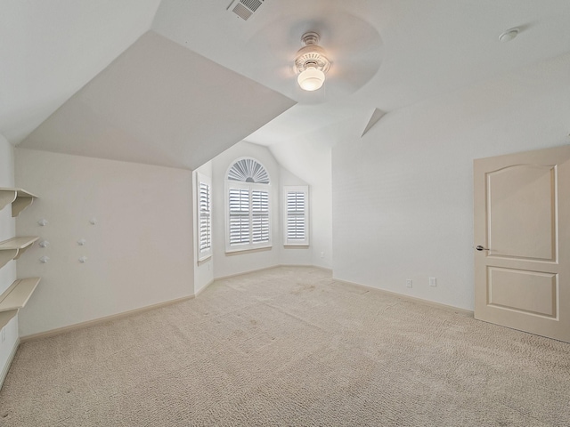 8009 Marathon Dr, Plano, TX 75024 - additional living space featuring lofted ceiling, carpet, and a ceiling fan