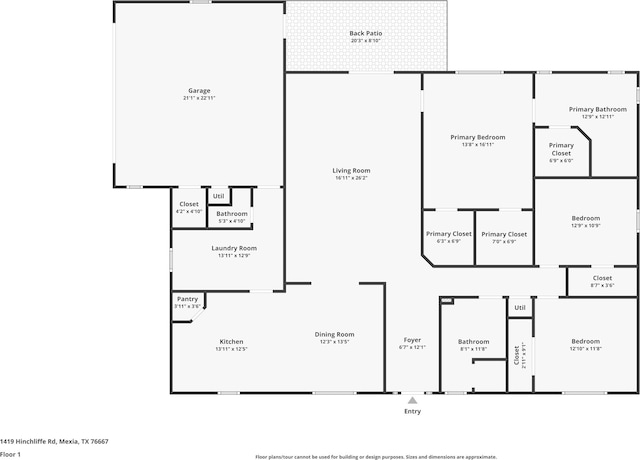 1419 Hinchliffe Rd, Mexia, TX 76667 - room layout