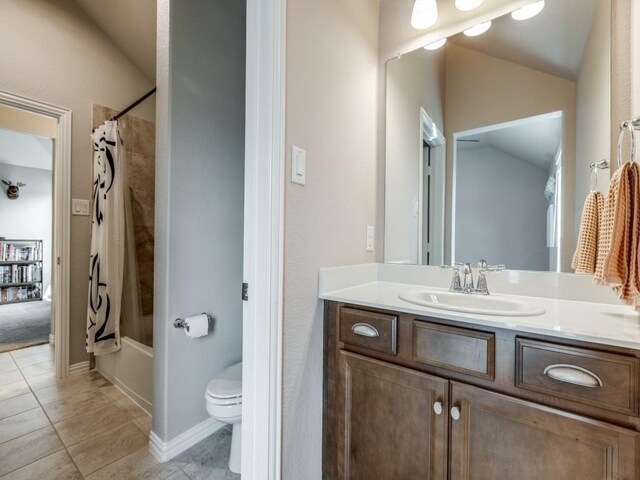 720 Lawndale St, Celina, TX 75009 - carpeted bedroom with vaulted ceiling and ceiling fan