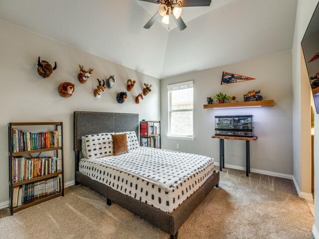 720 Lawndale St, Celina, TX 75009 - bathroom featuring vanity, toilet, tile patterned flooring, shower / tub combo with curtain, and lofted ceiling