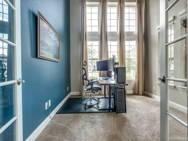 720 Lawndale St, Celina, TX 75009 - carpeted office with baseboards and a textured wall