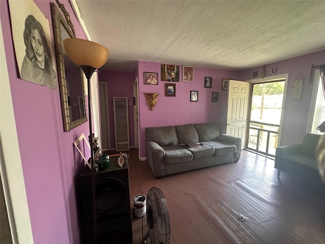 129 E Wanda Dr, Garland, TX 75040 - living area with a textured ceiling and wood finished floors