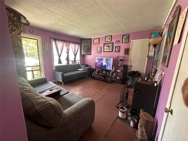 129 E Wanda Dr, Garland, TX 75040 - living area with a textured ceiling