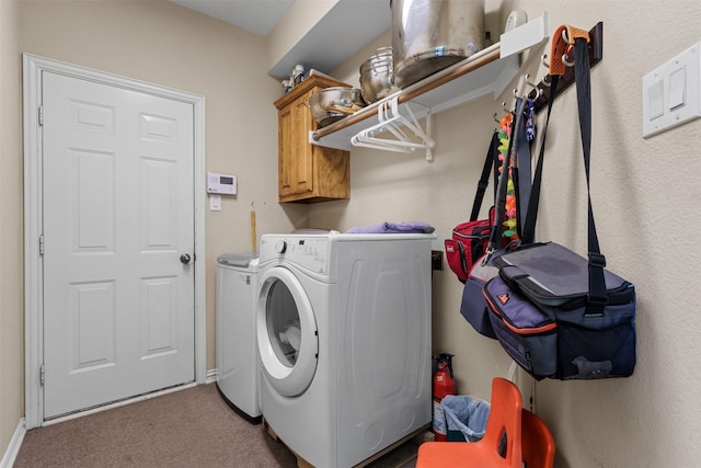 730 Pheasant Run Dr, Murphy, TX 75094 - washroom with separate washer and dryer, carpet flooring, cabinet space, and baseboards