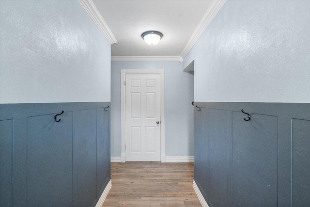 7817 Whirlwind Dr, Fort Worth, TX 76133 - hall featuring light wood-style floors and ornamental molding