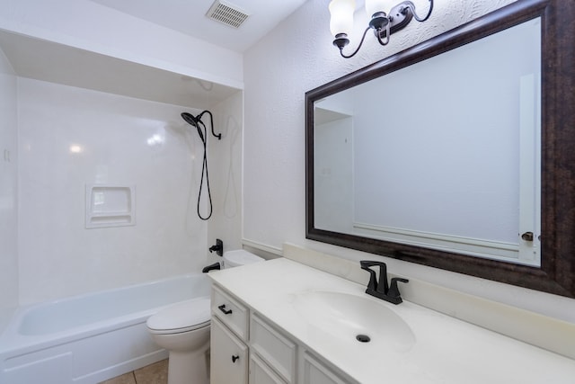 110 Sunview St, Sunnyvale, TX 75182 - bathroom featuring vanity, toilet, shower / bathtub combination, and tile patterned flooring
