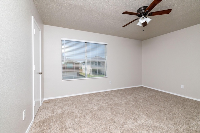 2133 Bliss Rd, Fort Worth, TX 76177 - spare room with carpet flooring, a ceiling fan, a textured ceiling, and baseboards