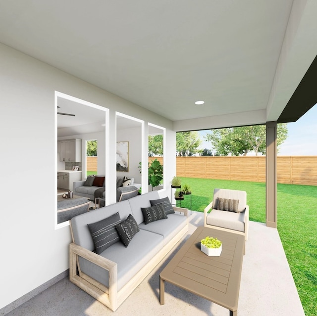 8425 Peach, Justin, TX 76247 - view of patio / terrace featuring an outdoor living space