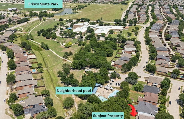 11310 Seguin Dr, Frisco, TX 75035 - aerial view of property's location with nearby suburban area and a nearby body of water