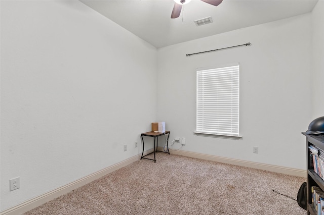 705 La Paloma Rd, Sanger, TX 76266 - unfurnished office featuring ceiling fan, carpet flooring, and baseboards