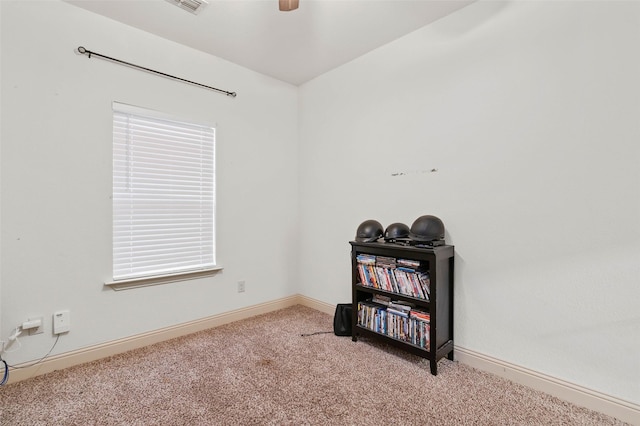 705 La Paloma Rd, Sanger, TX 76266 - misc room with carpet floors, baseboards, and ceiling fan