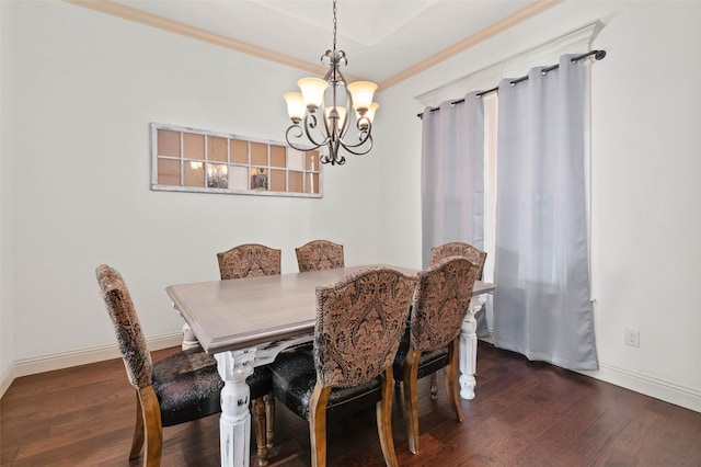 705 La Paloma Rd, Sanger, TX 76266 - dining space with a chandelier, wood finished floors, baseboards, and crown molding