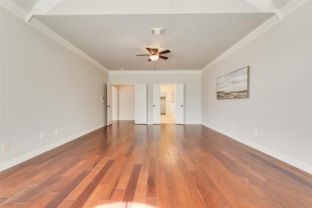 402 Thistle Ct, Southlake, TX 76092 - unfurnished room featuring a ceiling fan, wood finished floors, baseboards, and ornamental molding