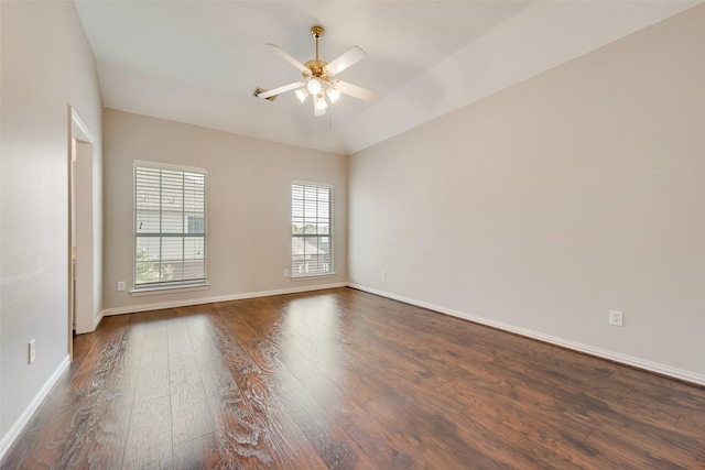 402 Thistle Ct, Southlake, TX 76092 - empty room with dark wood-type flooring, a ceiling fan, and baseboards