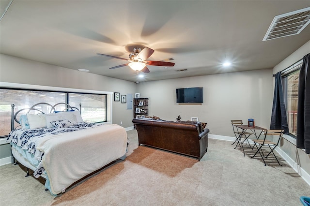 395 Yacht Cb Rd, Oak Point, TX 75068 - bedroom with carpet, baseboards, recessed lighting, and ceiling fan