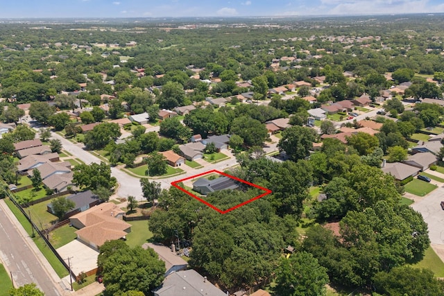 7504 Kingsmill Ter, Fort Worth, TX 76112 - aerial perspective of suburban area featuring property boundaries highlighted
