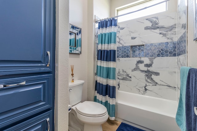3340 Pleasantville Rd, Midlothian, TX 76065 - bathroom featuring shower / bath combination with curtain and toilet