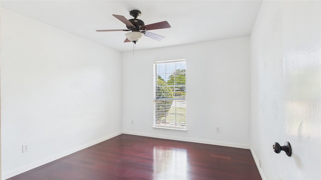 411 Roaring Springs Dr, Allen, TX 75002 - unfurnished room with wood finished floors, baseboards, and ceiling fan