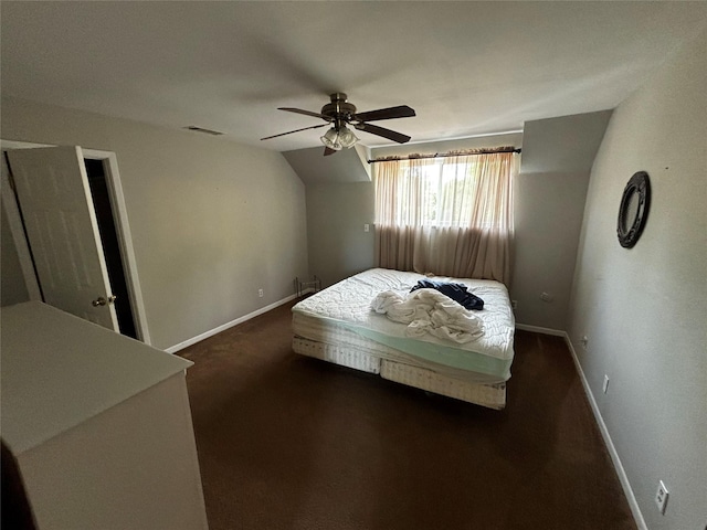 17624 Fm 1255, Canton, TX 75103 - bedroom with baseboards, a ceiling fan, carpet floors, and lofted ceiling