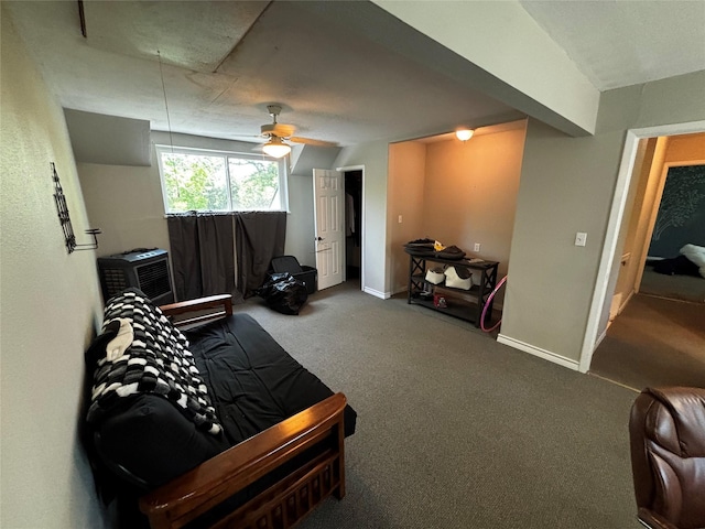 17624 Fm 1255, Canton, TX 75103 - living area featuring a ceiling fan, carpet floors, and baseboards