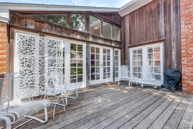 4229 Colgate Ave, University Park, TX 75225 - wooden deck featuring french doors and grilling area