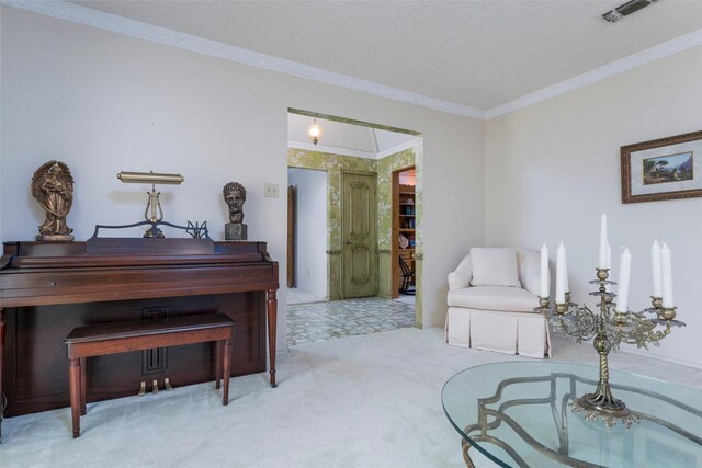 1905 Rockcliff Ct, Arlington, TX 76012 - living area with ornamental molding and carpet floors