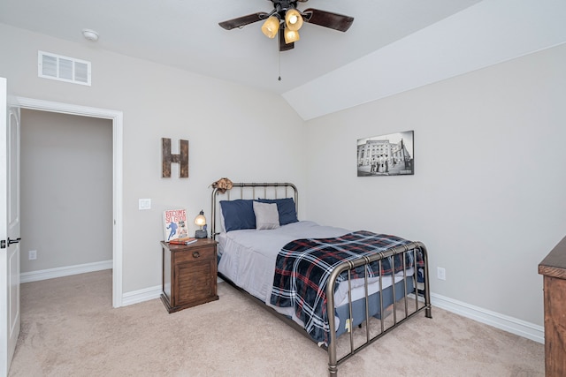 1205 Glacier Ct, Celina, TX 75009 - carpeted bedroom with baseboards, ceiling fan, and lofted ceiling